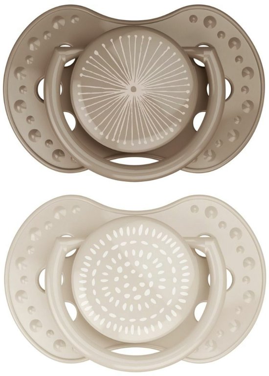 Difrax LOVI - Sucette Dynamique - 0 à 3 Mois - Beige & Marron