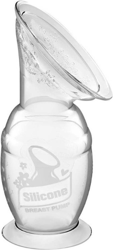 Transparante Haakaa Silicone Breast Pump Gen.2 met bloemenpatroon, 150 ml.
