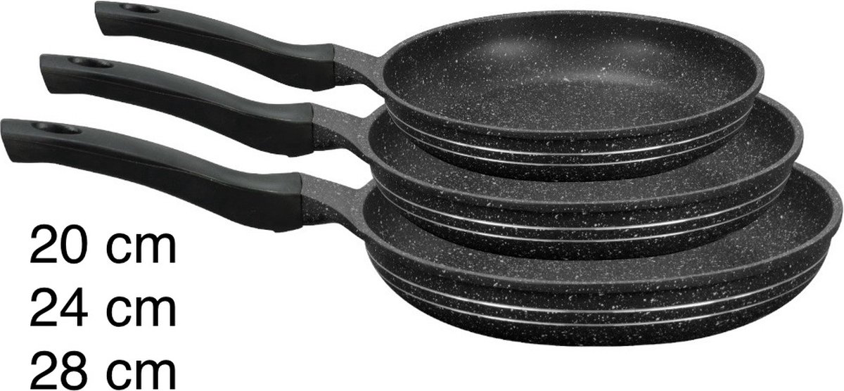Koekenpan/Frypan (3-delige set) Geschikt voor alle warmtebronnen