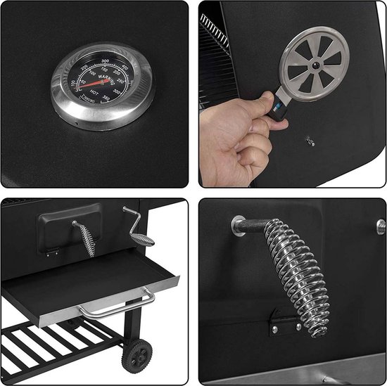 BukkitBow - Houtskoolbarbecue - BBQ van Staal - 2 Grillroosters - 113x45.5x100 cm - Verplaatsbaar van Merkloos — afbeelding 4