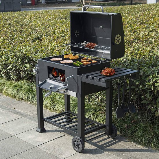 BukkitBow - Houtskoolbarbecue - BBQ van Staal - 2 Grillroosters - 113x45.5x100 cm - Verplaatsbaar van Merkloos — afbeelding 3