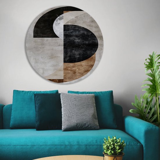 Décoration murale texturée - Décoration murale abstraite - Décoration murale minimaliste - Décoration murale murale chambre d'enfant - Décoration murale - Cercle Décoration murale mural Forex 90x90 cm