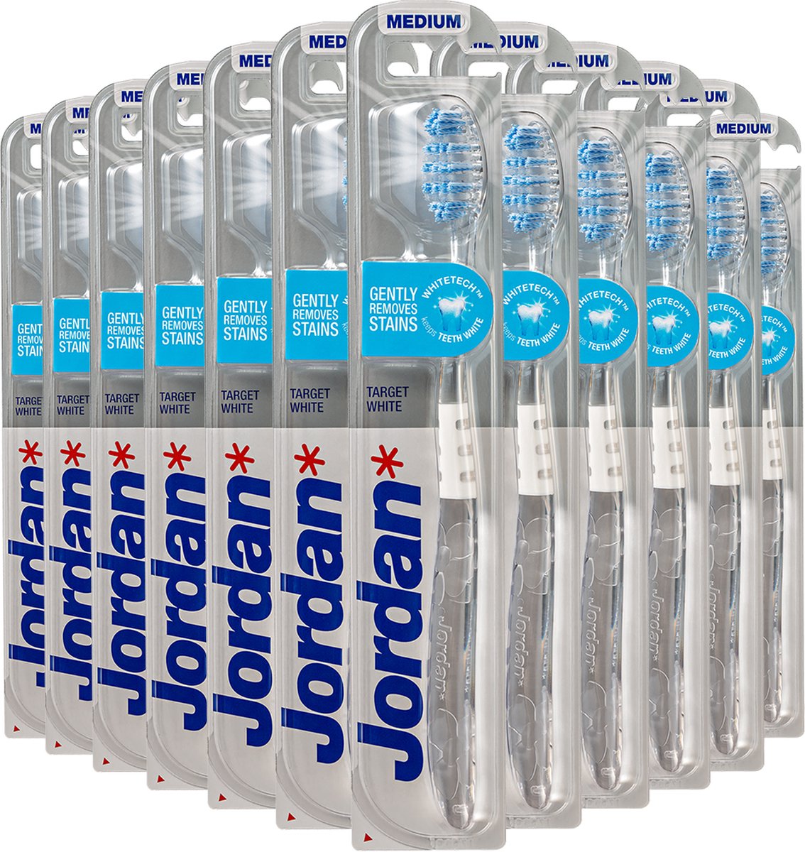 Goedkoopste 12x Jordan Tandenborstel Target White Medium