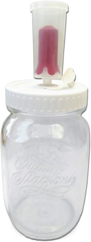 Mason jar fermentatiepot met driedelig waterslot, 1 liter