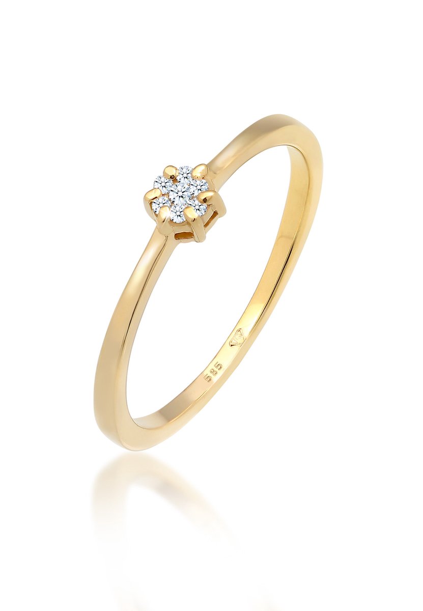Elli PREMIUM - Ring - Solitär Verlobung Diamant (0.045 ct.) 585 Gelbgold - Dames