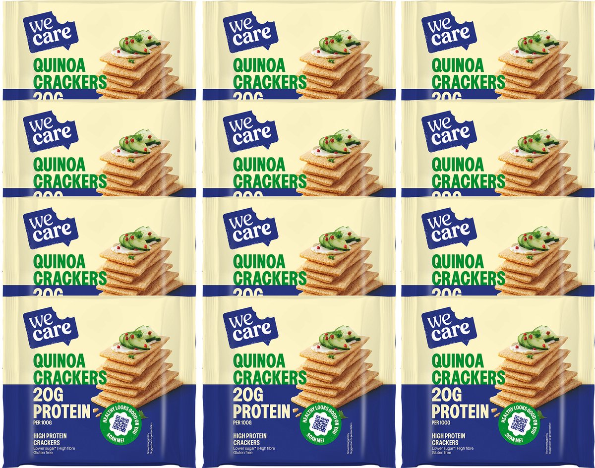 Goedkoopste WeCare - High Protein - Quinoa Crackers - 12 x 100 g