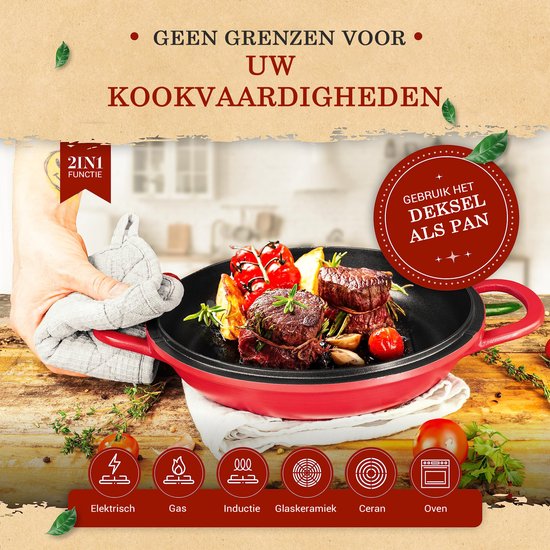 Hoffmann Gegoten aluminium braadpan 24 cm inductie met deksel