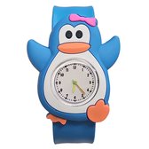 Fako Bijoux® - Kinderhorloge - Slap On Mini - Pinguïn - Blauw