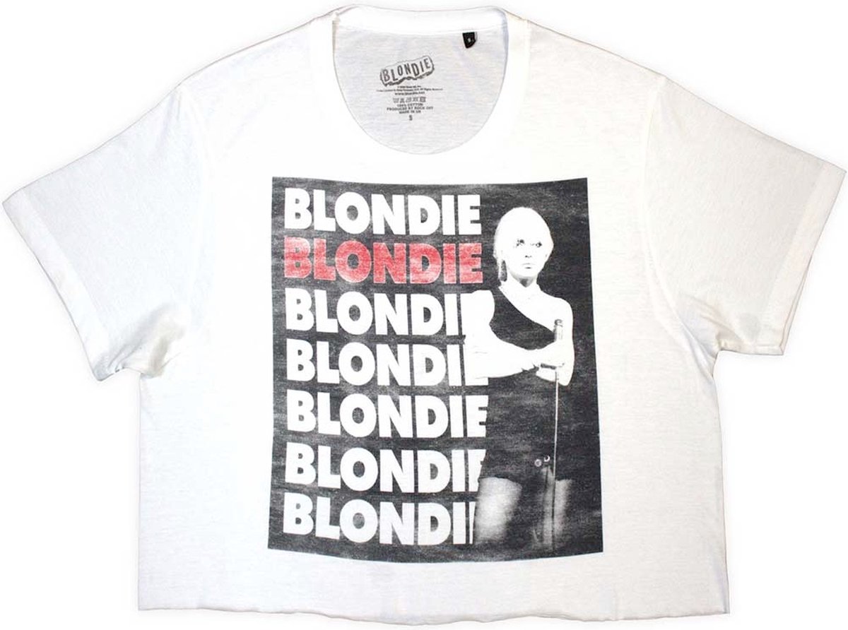 Blondie - Stacked Logo Crop top - 2XL - Wit