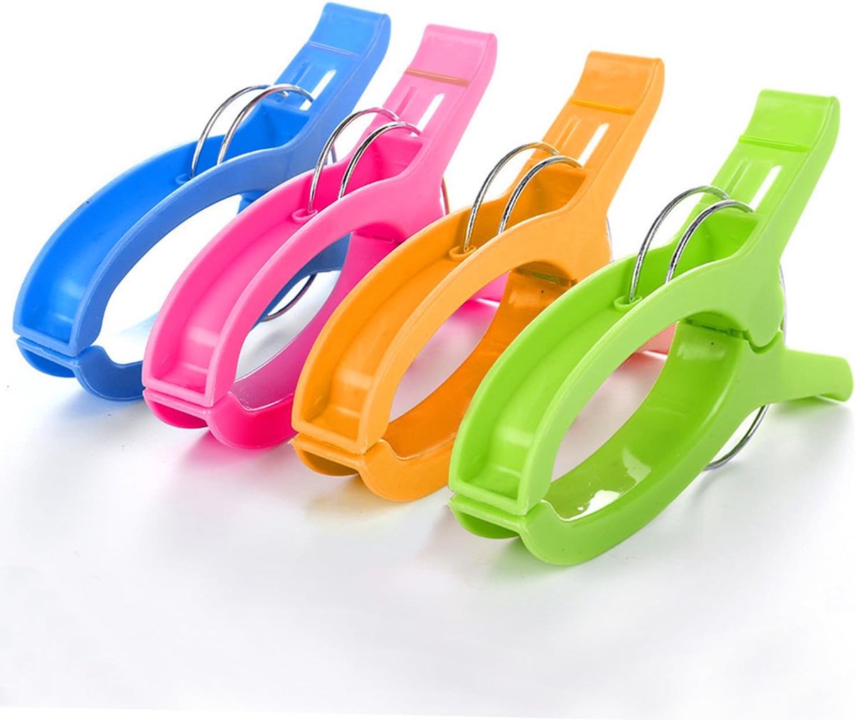 Goedkoopste Doodadeals® - Grote Handdoekclips – Strandlaken Knijpers – Badlaken – Klemmen – Handdoekknijpers – Strandstoel – Multicolor – 4 stuks