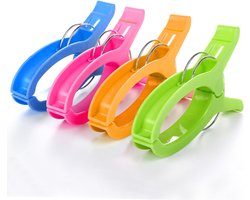 Doodadeals® - Grote Handdoekclips – Strandlaken Knijpers – Badlaken – Klemmen – Handdoekknijpers – Strandstoel – Multicolor – 4 stuks