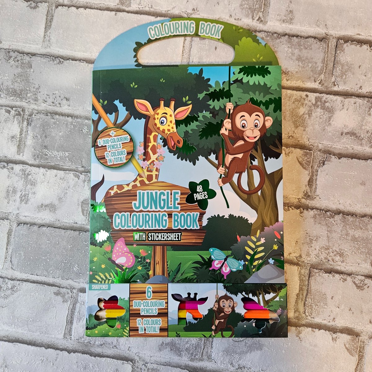 Kleurboek met kleurpotloden wilde dieren 48 paginas