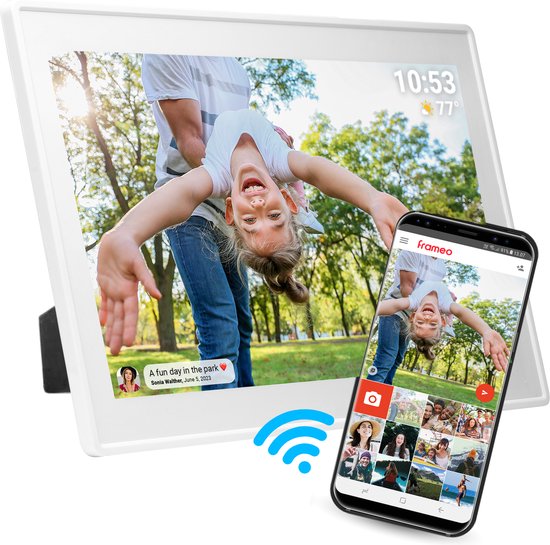 Denver Digitale Fotolijst 15.6 inch - XL - Full HD - Frameo App - Fotokader - WiFi - 16GB - IPS Touchscreen - PFF1515W