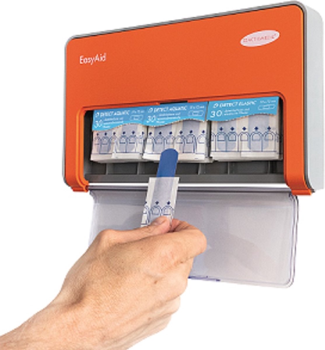 Pleisterdispenser EasyAid met 90x Detecteerbare pleisters. 60x Watervast & 30x Elastische detecteerbare pleisters