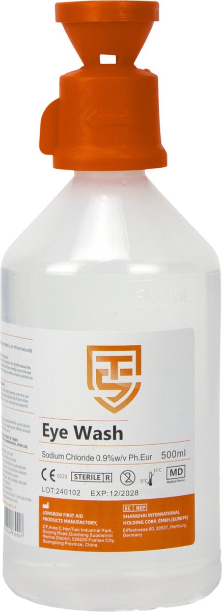 Goedkoopste Technosafety Oogspoelfles - Oogdouche - 500 ML - NaCl 0,9 - Circa 4 jaar houdbaar