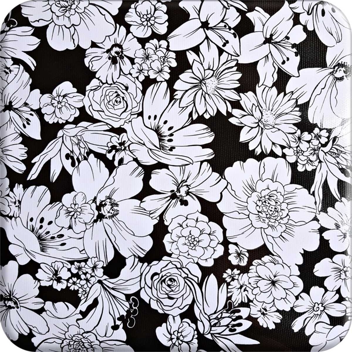 Mexicaans Tafelzeil Vintage flower - 120 x 250 cm - Zwart