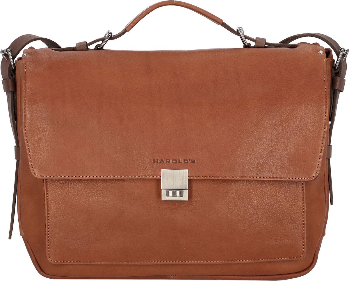 Harold's Ivy Lane aktetas leer 37 cm Laptopcompartiment - 43cm (17 duim) - cognac/braun