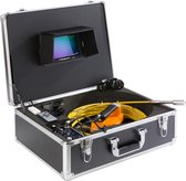 AREBOS Kanaalinspectiecamera, 7 inch buiscamera tot 30 m | industriële buisinspectiecamera | IP68 waterdicht | met afstandsbediening | inclusief transportkoffer, USB