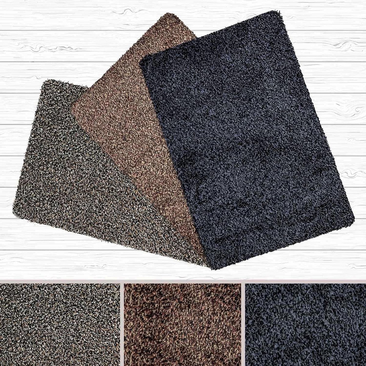 etm Hoogwaardige deurmat, getest op schadelijke stoffen, bewezen entreemat voor commercieel en huishouden, vuilvangmat met topreinigingseffect, wasbaar en antislip, afmeting 90 x 600 cm, kleur blauw