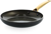 Bol.com Blue Diamond Gold Edition Koekenpan - 24 CM - Zwart - Inductie - Anti-aanbak - PFAS-vrij aanbieding