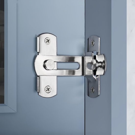 Deur Hasp Klink 90 Graden, Roestvrij Staal Veiligheid Haaks Hangslot Hasp Vergrendeling Klink Beveiliging Deursluiting Hasp Slot Klink Voor Duwen Schuiven Schuur Doo