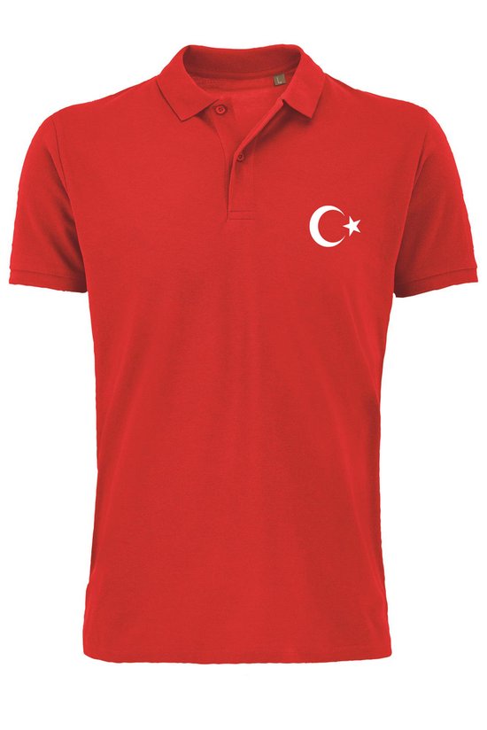 Turkije polo Rode Polo met witte bedrukking S bol