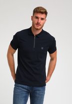 Gabbiano Poloshirt Polo Jacquard Met Rits 234924 301 Navy Mannen Maat - L