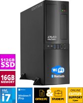GMR Office Desktop-PC | Intel Core i7 | 16 GB DDR3 | 512 GB SSD | DVD±RW | USB3 | WiFi 600 en Bluetooth 5 | Windows 11 Prof. 64-bit | Multimediacomputer met 2 jaar garantie!