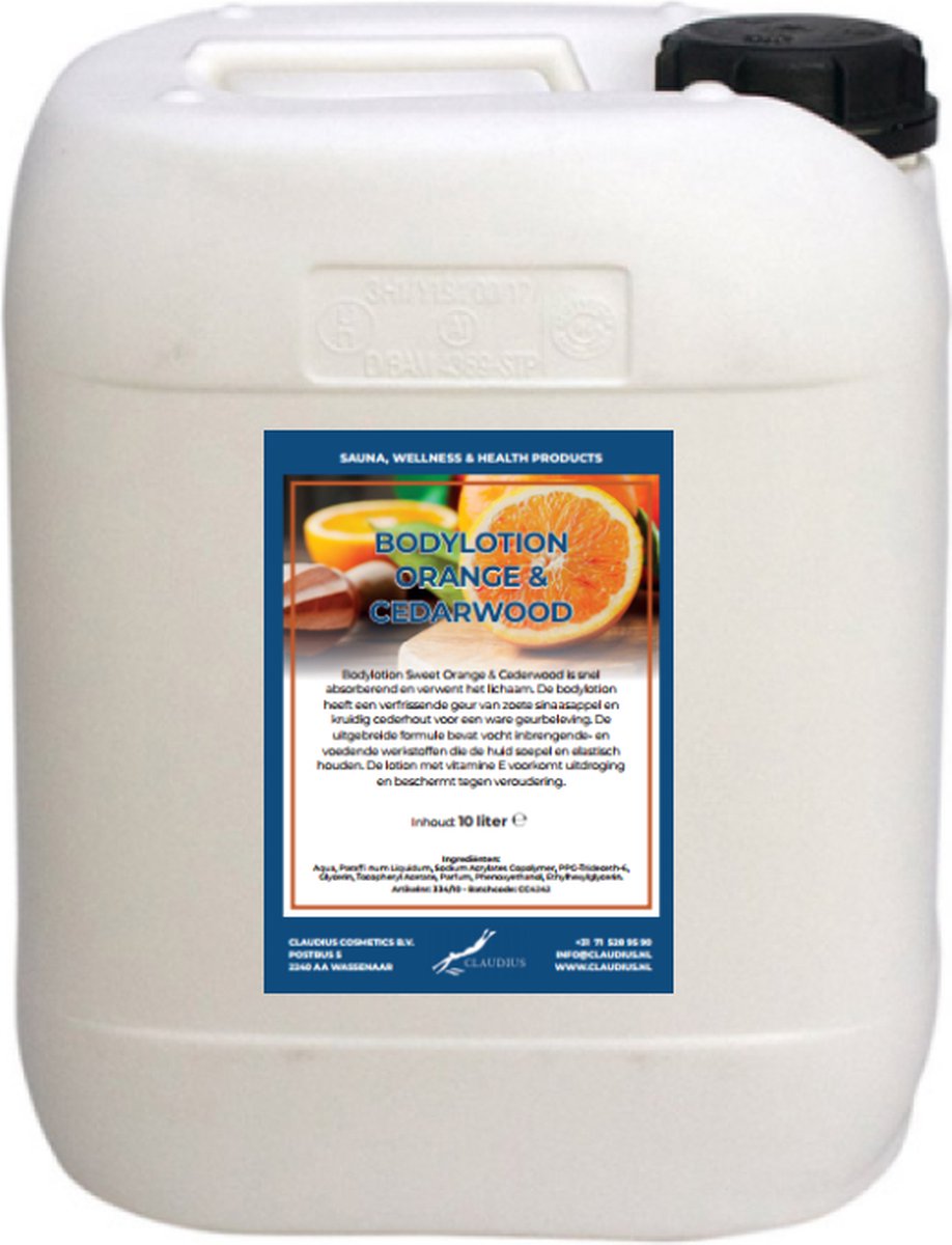 Bodylotion Sweet Orange & Cedarwood 10 liter - navulling