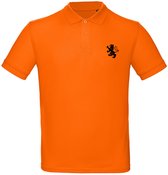 Cadeautip! Polo shirt WK voetbal met Nederlandse vlag | Oranje Polo | EK Polo | Unisex Polo met Witte bedrukking | Oranje polo met bedrukking | Maat L