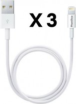 3x Lightning naar USB A Kabel Wit - 1 meter - Oplaadkabel voor iPhone 14 / 14 PLUS / 14 PRO / 14 PRO MAX / 13 / 13 MINI / 13 PRO / 13 PRO MAX