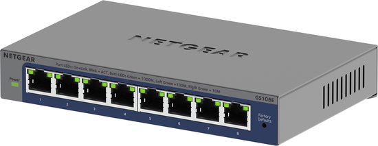 Foto: Netgear gs108e netwerkswitch plus gigabit 8 poorten unmanaged