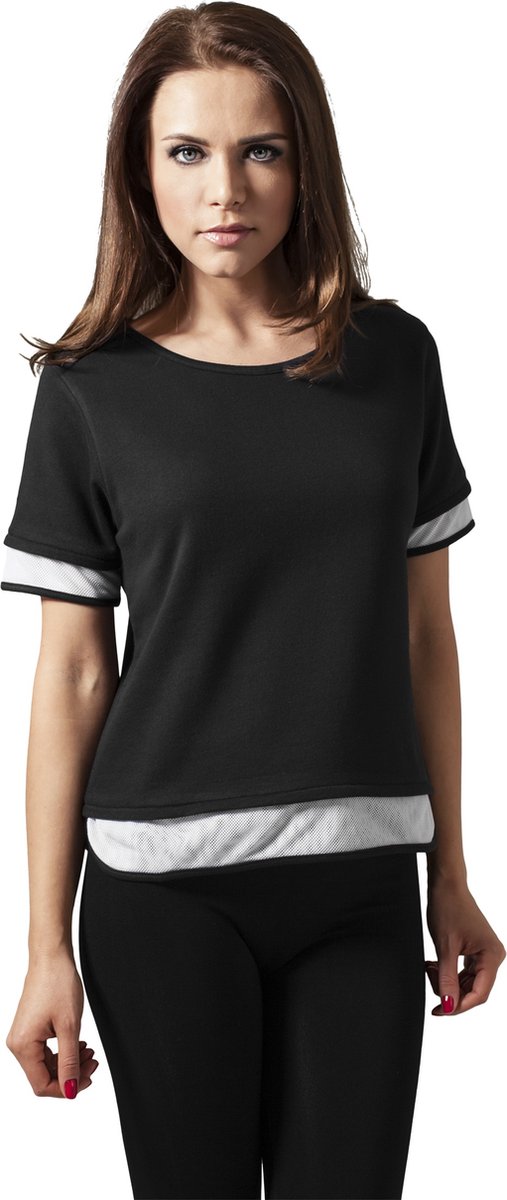 Urban Classics Terry Mesh Dames T-shirt XS Zwart