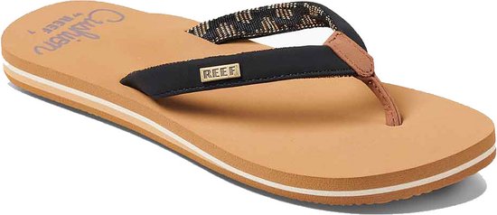 REEF Cushion Sands Dames Slipper Black/Tan 5