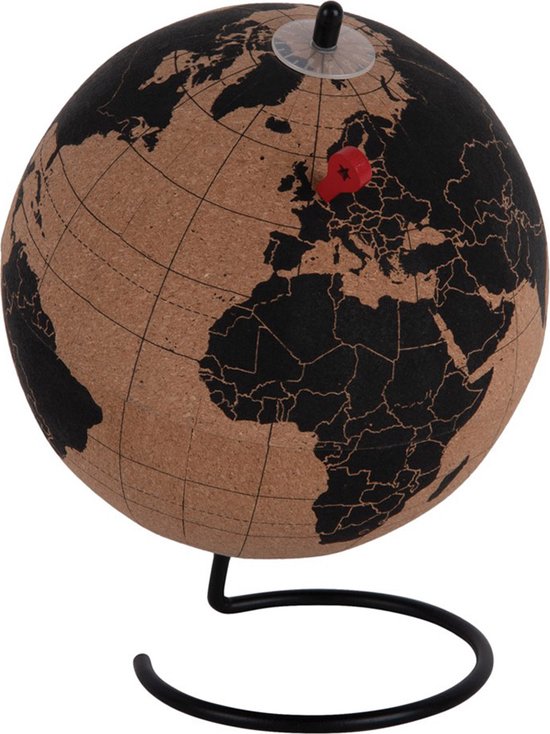 Present Time Ornament World Globe Medium - Zwart - Ø15cm - Modern