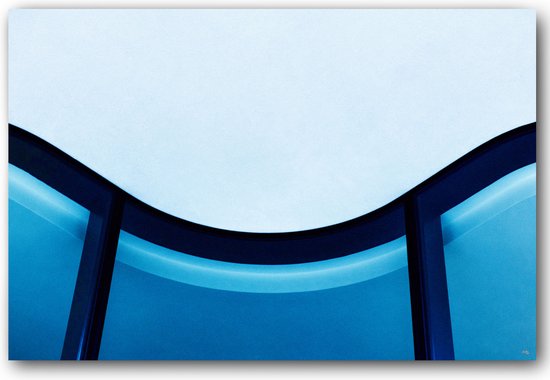 Roykes Art - Architectuur kunst op dibond 152x101 cm - Glass Waves - Decoratie woonkamer - Woondecoratie kleurrijk - Wanddecoratie - Kamer interieur decoraties - Muurdecoratie - Decoratieve accessoires