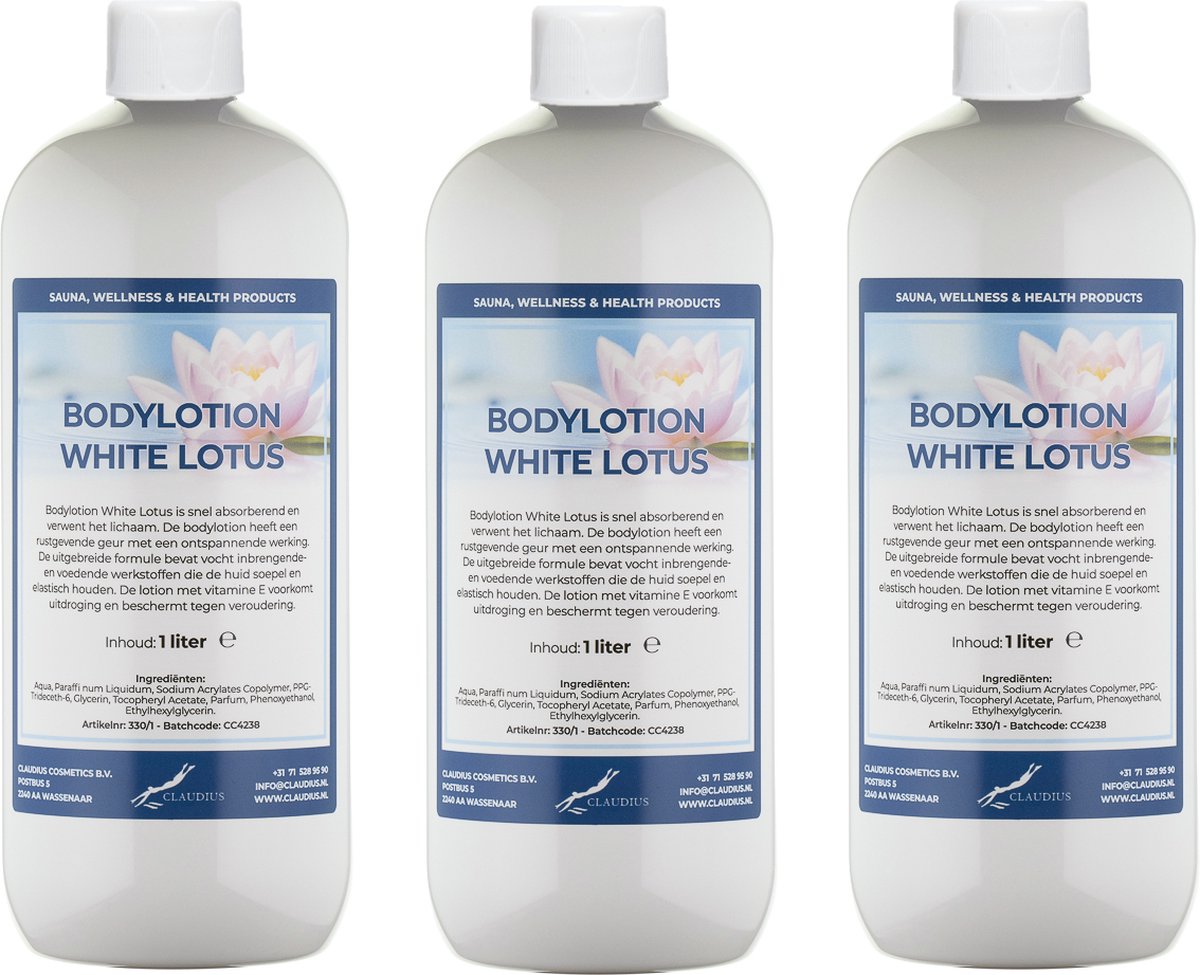 Bodylotion White Lotus 1 liter - set van 3 stuks