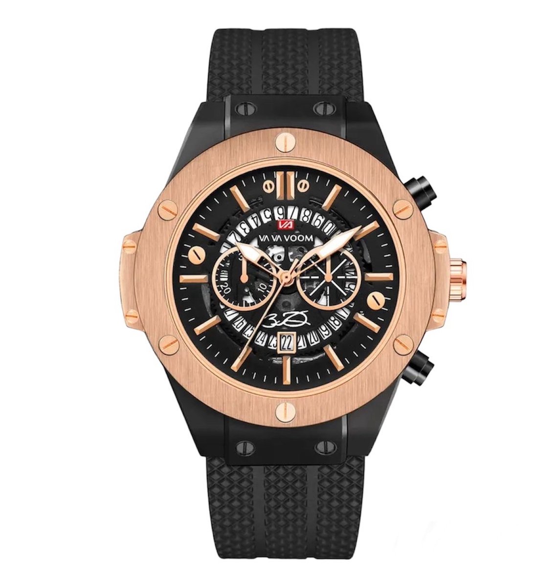 Mpariz Luxe Herenhorloge - Mannen - Zilveren Polsband - Rosé - Luxe Doos -