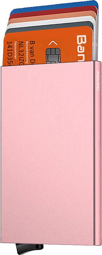 Porte-cartes hommes & femmes - Porte-cartes Cartes - Porte-carte extensible - Porte-carte de crédit - Porte-carte RFID Aluminium - Rose/Rose