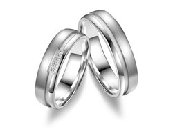 Jonline SET Trouwringen Zilver Zirkonia | Vriendschapsringen | Relatie ringen |Set Ringen model 8108