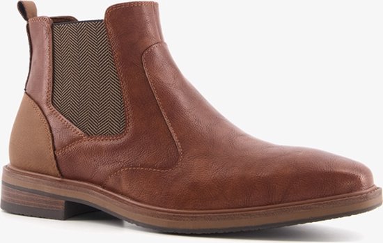 Emilio Salvatini heren Chelsea boots cognac bruin - Maat 45