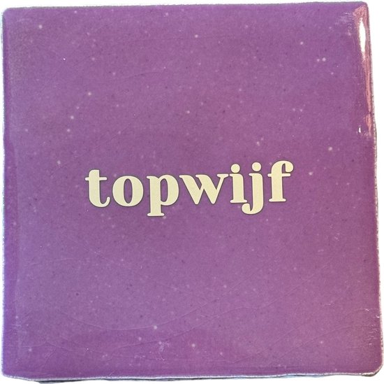 Foto: Hippe tegeltje met tekst topwijf mauve paars pastel beige gepersonaliseerde cadeau hippe spreuktegel nieuwe woning cadeau verjaardagscadeau verjaardag birthday housewarming cadeau