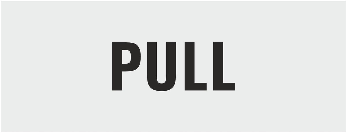 pull deurbordje- deur - tekstbordje - zelfklevend - geanodiseerd aluminium - 130 x 50 mm. - dikte 0,5 mm. - 5 jaar garantie!