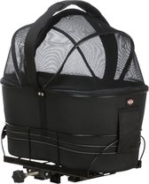 Trixie - EVA Fietsmand Achterop - Zwart - Met Kussen en Kap - 48X29X42 cm