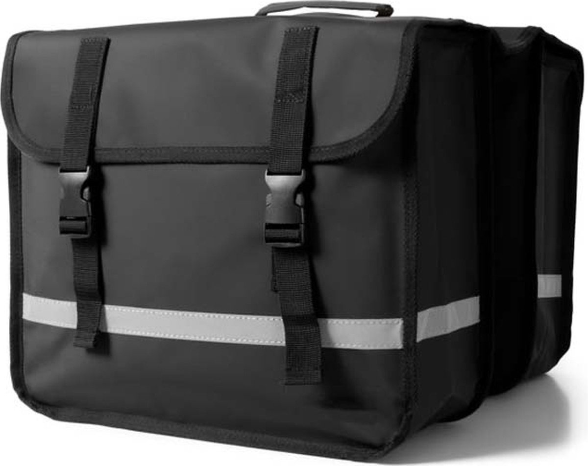 JONSKA Dubbele Fietstas Universeel - 2x 13,5 L - Waterafstotend - Tarpaulin - Zwart -