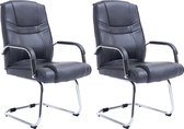 CLP Attila Set de 2 Chaises de salle à manger - Simili Cuir Gris