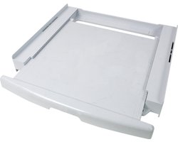 Scanpart kunststof tussenstuk voor wasmachine en droger met werkblad inclusief spanband - Geschikt voor AEG Bosch LG Miele Samsung Siemens Zanussi Whirlpool - Stapelkit - Universeel