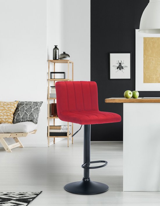 Tabouret CLP Jamie - Velours rouge