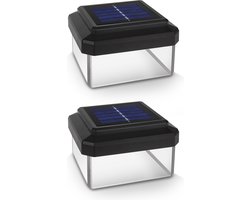 GreenBlue - Set van 2 stuks - LED solarlamp - tuinlamp - op zonne-energie - 100x100mm - paalverlichting