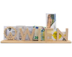 Wien, houten Letter standaard Souvenir met Reuzenrad: kan gepersonaliseerd worden met fotos en tickets